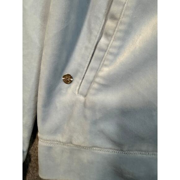 Lilly Pulitzer Jayla Velour Ruffle Neck Zip Up Crew Blue Size Small EUC - 000078 - Picture 3 of 10